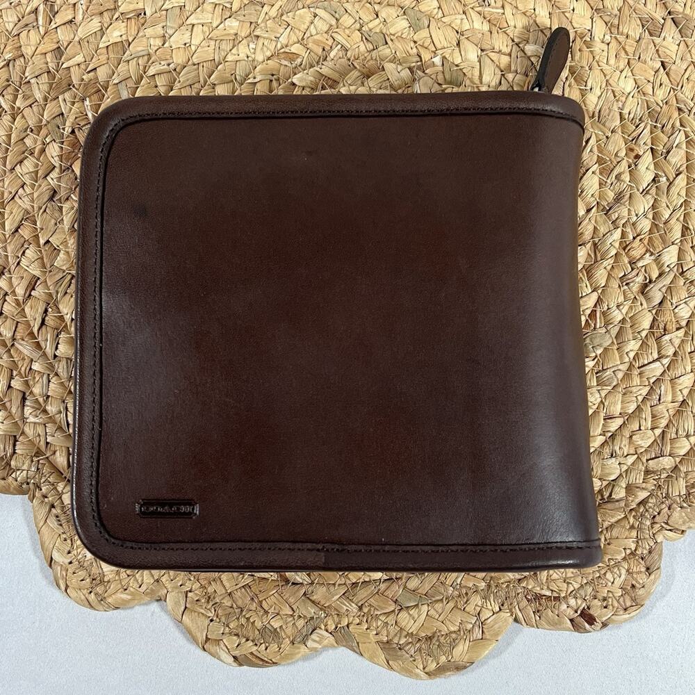 Vintage Coach Brown Leather Case Holds 24 Discs CDs DVDs Holder Double Sided